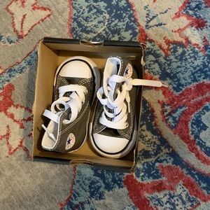 Grey high top converse